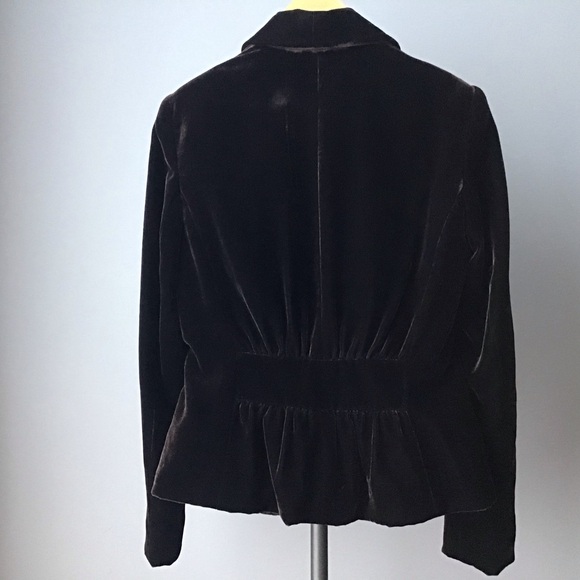 Daisy Fuentes dark brown velvet blazer size 4 - Picture 3 of 7